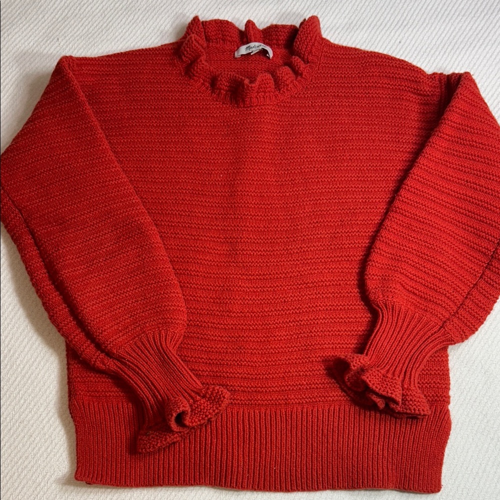 Madewell Red Cowl Neck Sweater